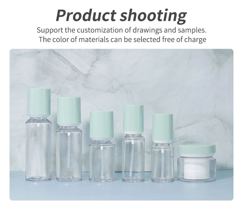 100ml Transparent Plastic Bottle Cosmetic Bottle Set 50g For Face Body Cream