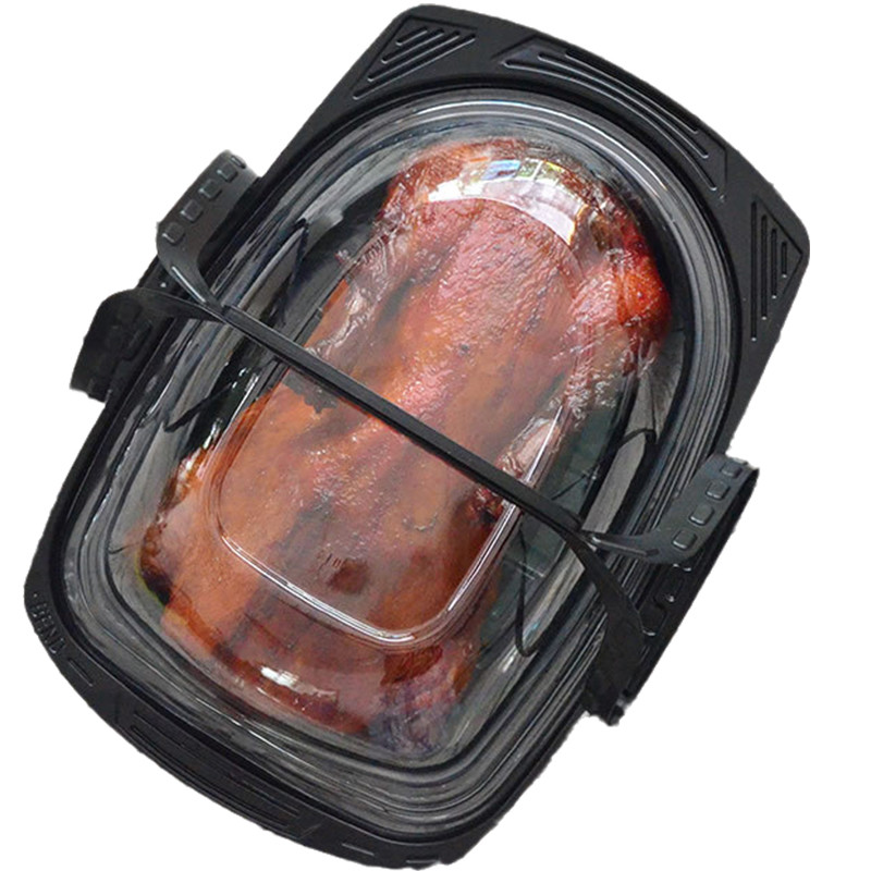 Disposable Transparent PP Roast Chicken Box Fog Resistant Lid With Handle