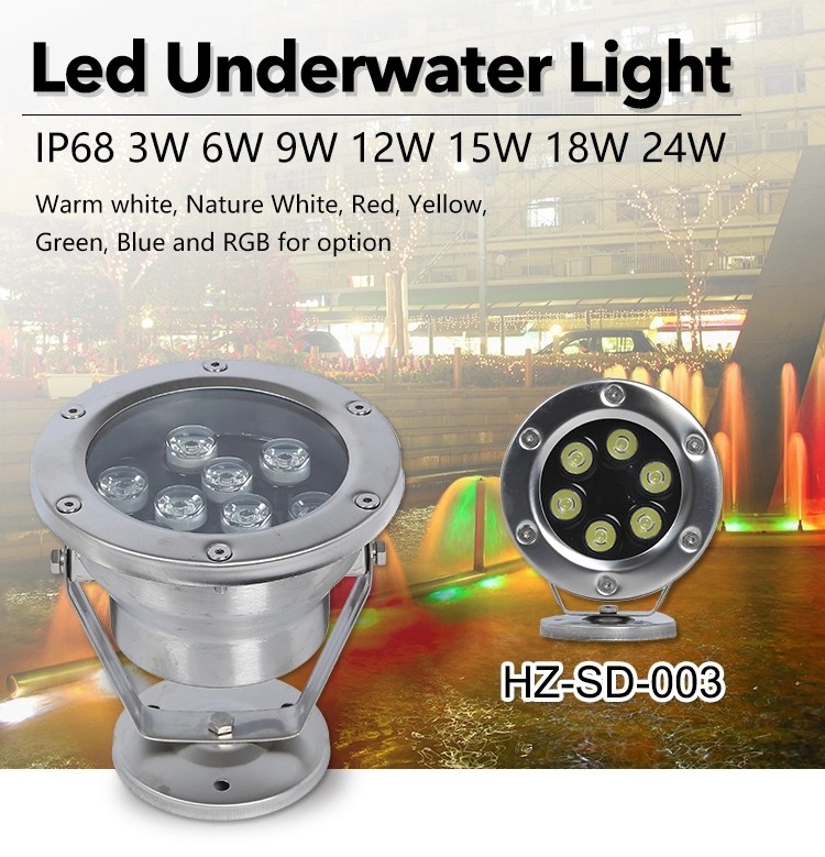 Cob Underwater LED Lights Stainless Steel 15/30/45/60/120 Beam Angle IP68