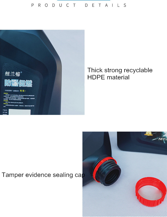 Recyclable HDPE Plastic 1 Litre Engine Oil Bottle Jug Custom Made Dia 95mm