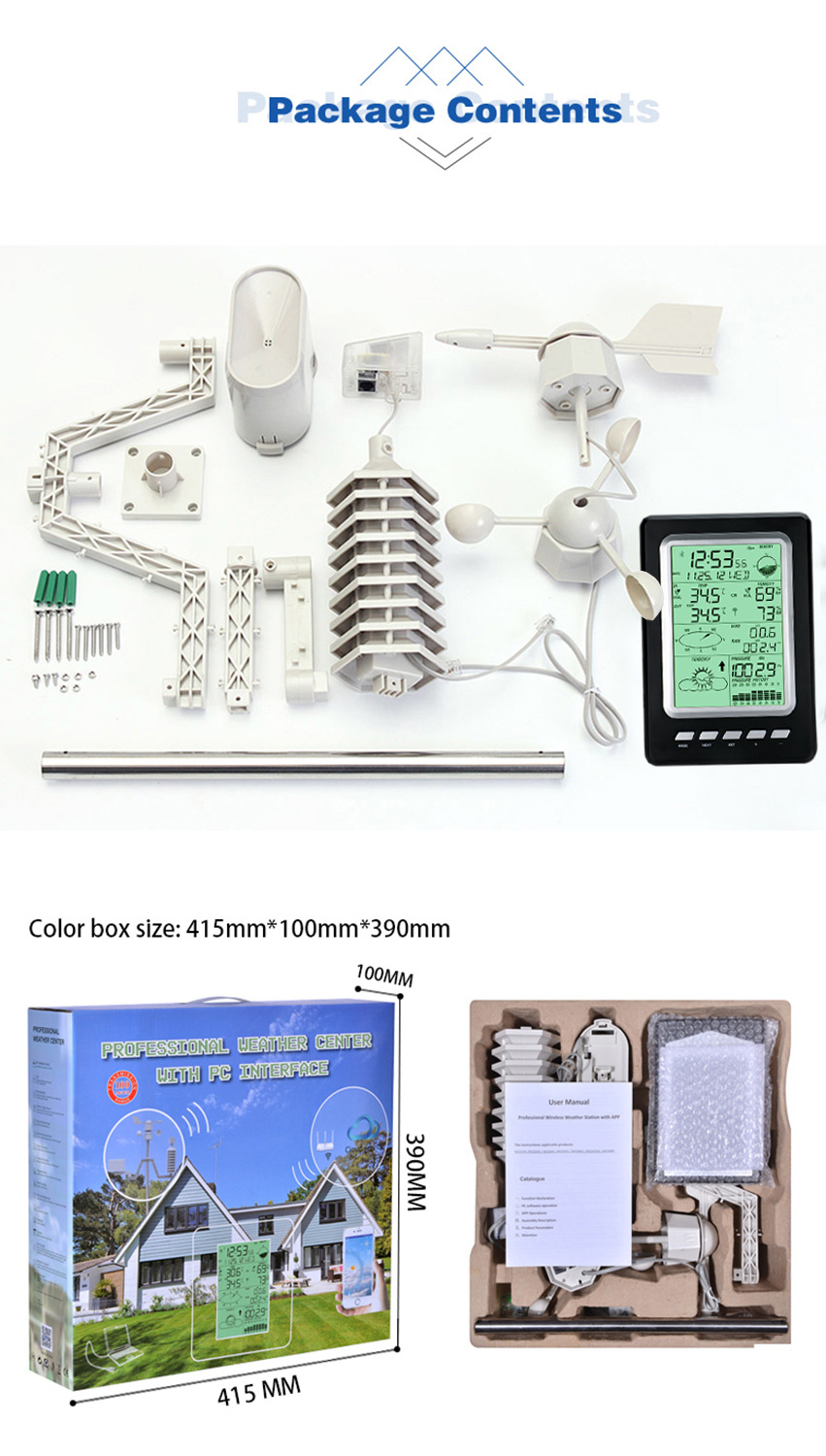 Wireless Solar Home Weather Station For Accurate Wind Speed And Rainfall Measurement