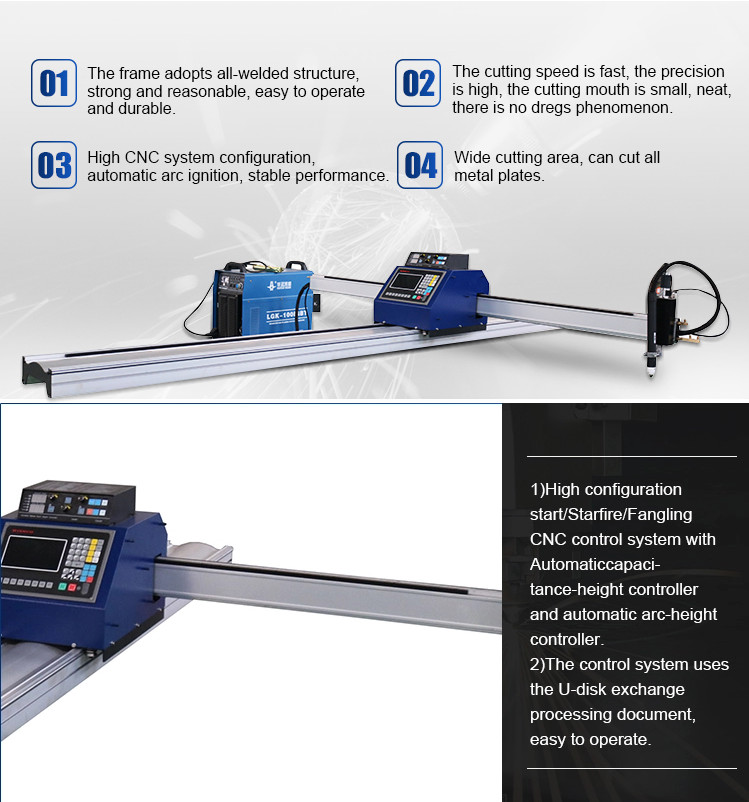 Mini Sheet Metal 50 Amps Portable Cnc Plasma Cutting Machine 220v Ac