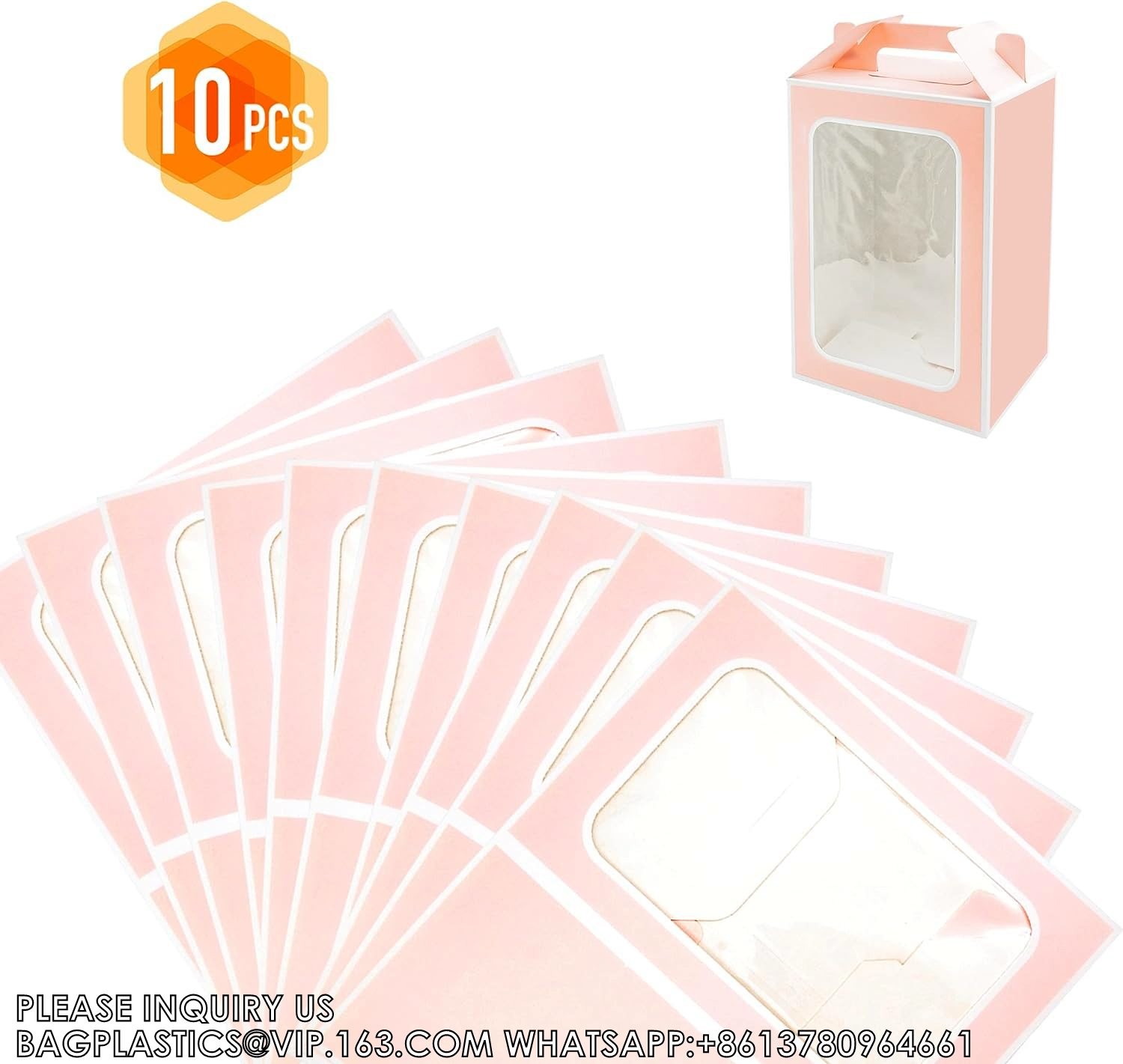 Gift Boxes, Tote Paper Bags With Transparent Window Flower Bouquet Paper Gift Bags With Handles, Wedding Party Bag