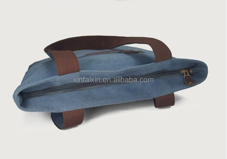 Promotional high quality Folding men canvas bag cotton portable informal casual tote handbag for traveling