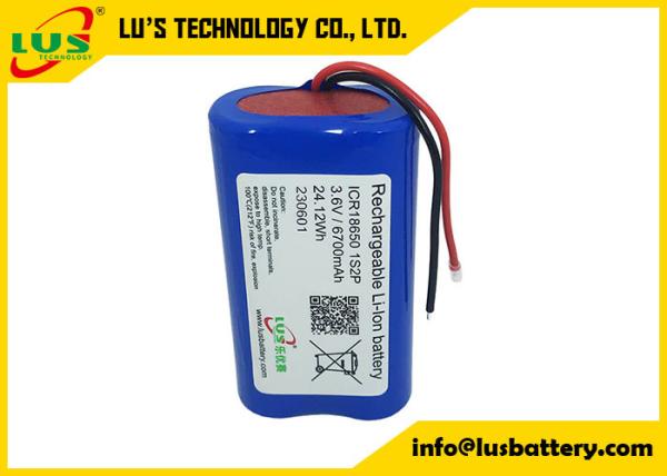 1S2P Li Ion Rechargeable Battery Pack ICR18650 INR18650 Li-Ion Battery 3.7v 3.6V