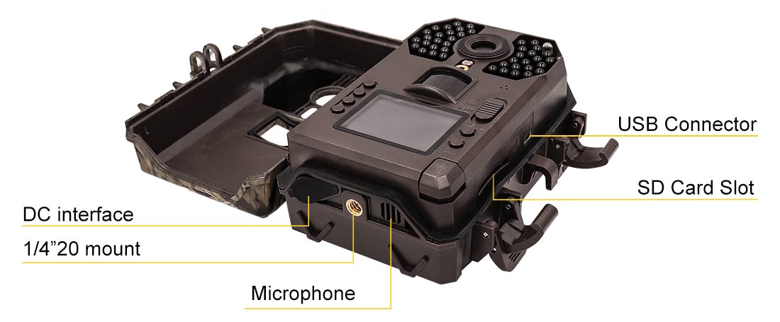 16MP 12VAC Night Vision Hunting Camera 1080P FHD IP66 Fixed Focus