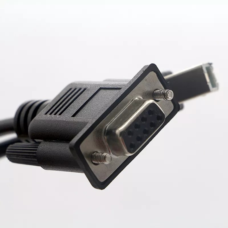 OEM RS232 POS Machine Cable 1.8m DB9 Female To USB 2.0 B Male Type