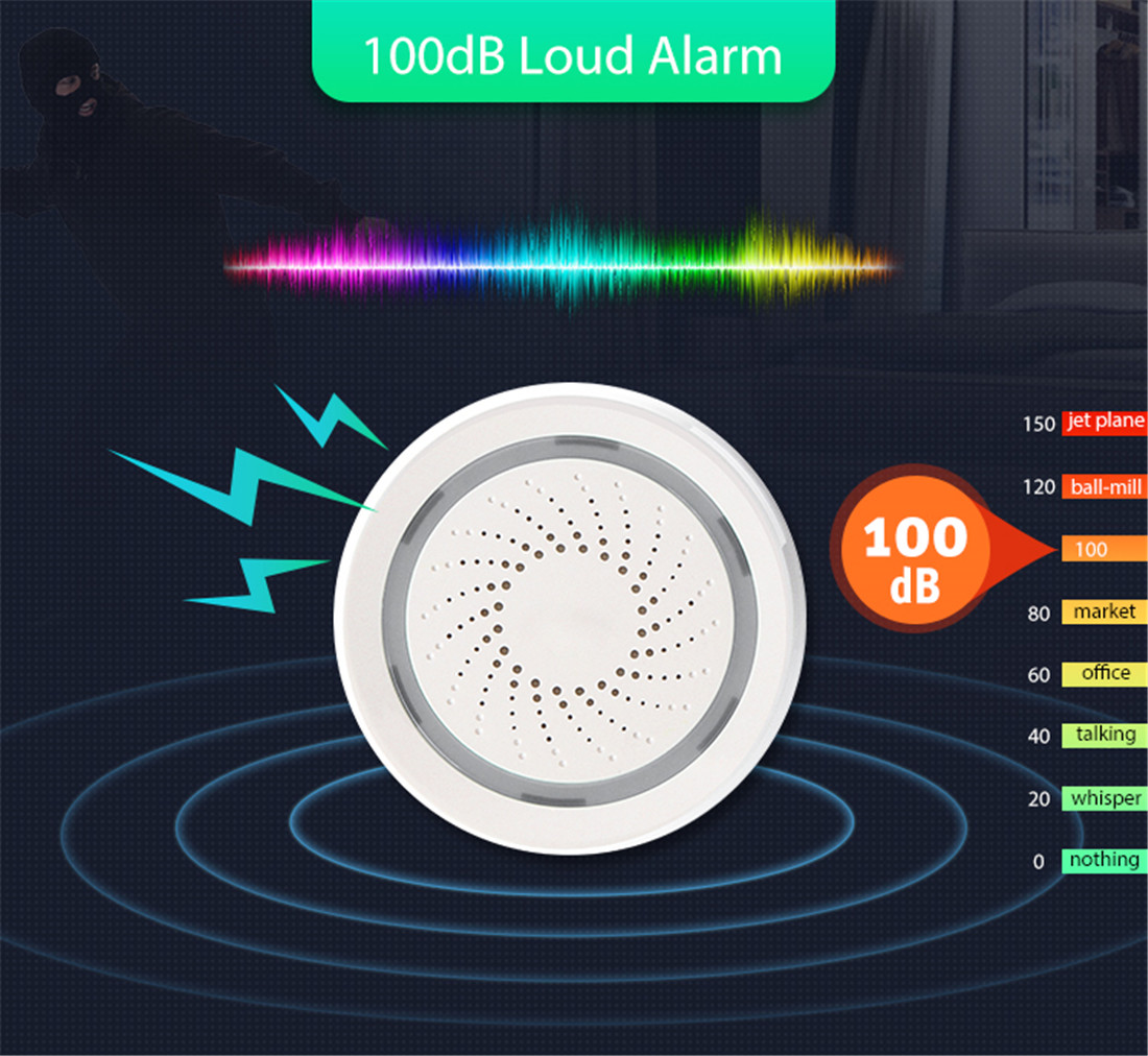3 In 1 Smart Sensor ( Temperature+ Humidity+Siren Alarm)