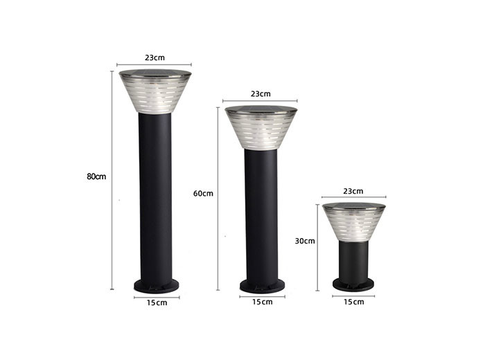 600mm Waterproof Ip68 / Ip65 Solar Lawn Lights Outdoor