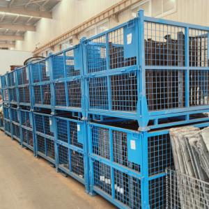 Foldable Stackable Metal Pallet Box For Industry Parts & Warehouse Storage Wire