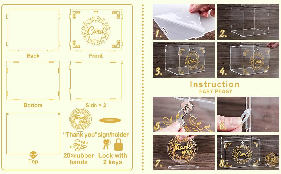 Transparent Assembled Acrylic Display Case Wedding Gift Box For Display Racks
