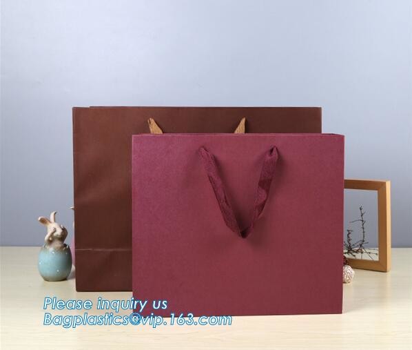 Luxury paper bags with handles Different Sizes,250gsm art paper shopping carrier bag custom printing with handle rope
