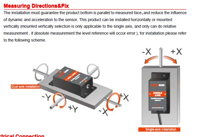 SCA141A High Accuracy 0.05deg Tilt Switch Sensor 2 Axis 4 Directions Measurement