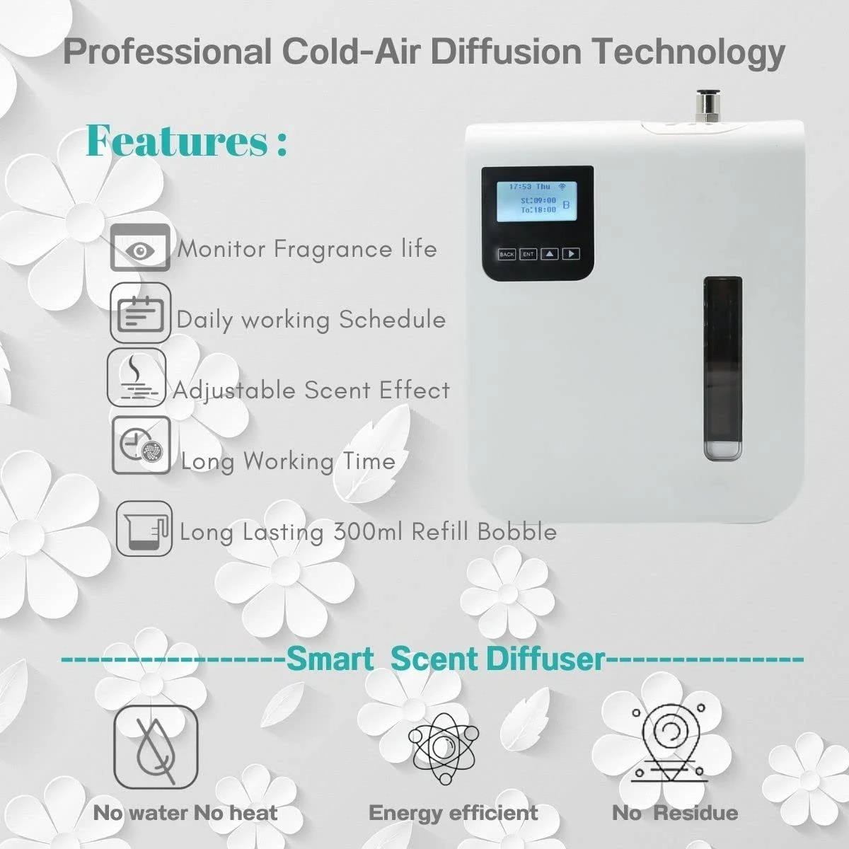 Cold Atomization Pure Essential Oil Aromatherapy Machine Smart WIFI Control Wall-mounted Home Commercial Aromatherapy Machine