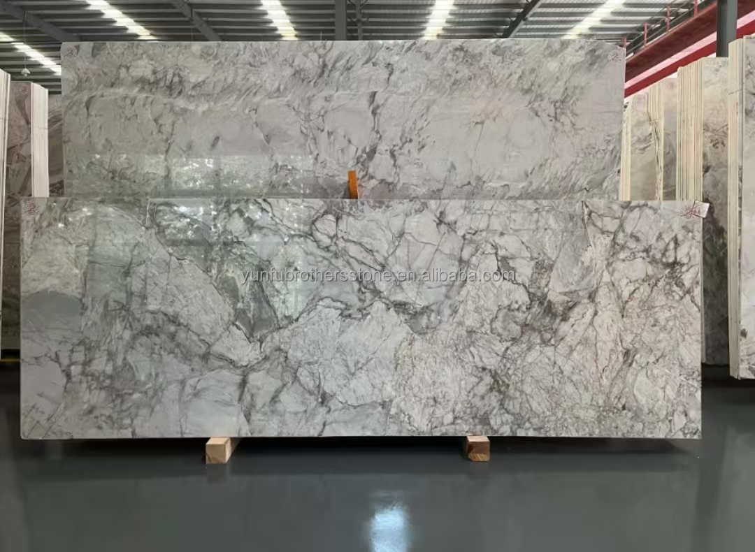 Hotel Marble Type Calcite Calacatta Gray Slab for Modern Brazil Luxury Indoor Decor