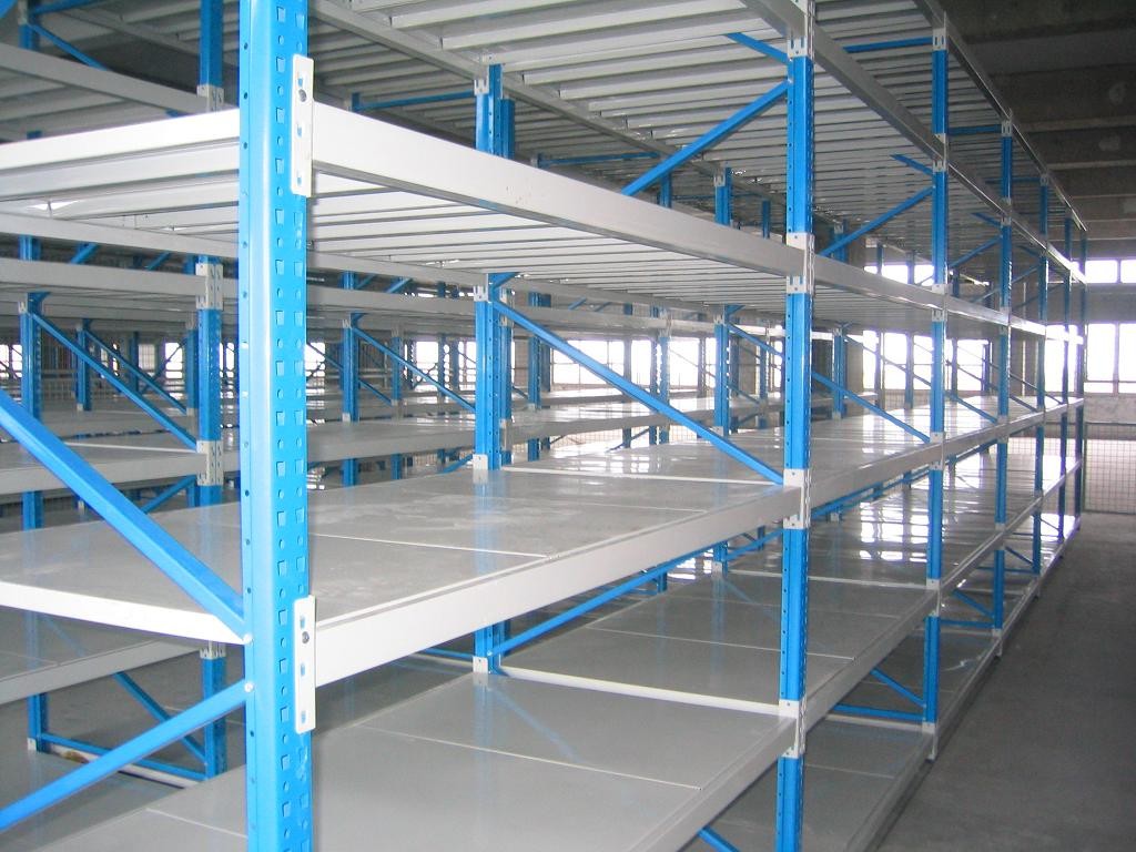 Industrial Strong and Sturdy Long Span Shelving With Easily Augmented