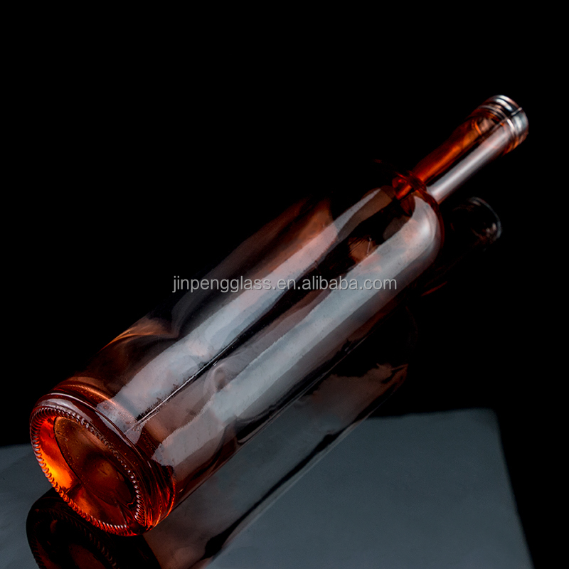 Coating Red Color 750ml Tequila Glass Bottle with Unique Design and Cork