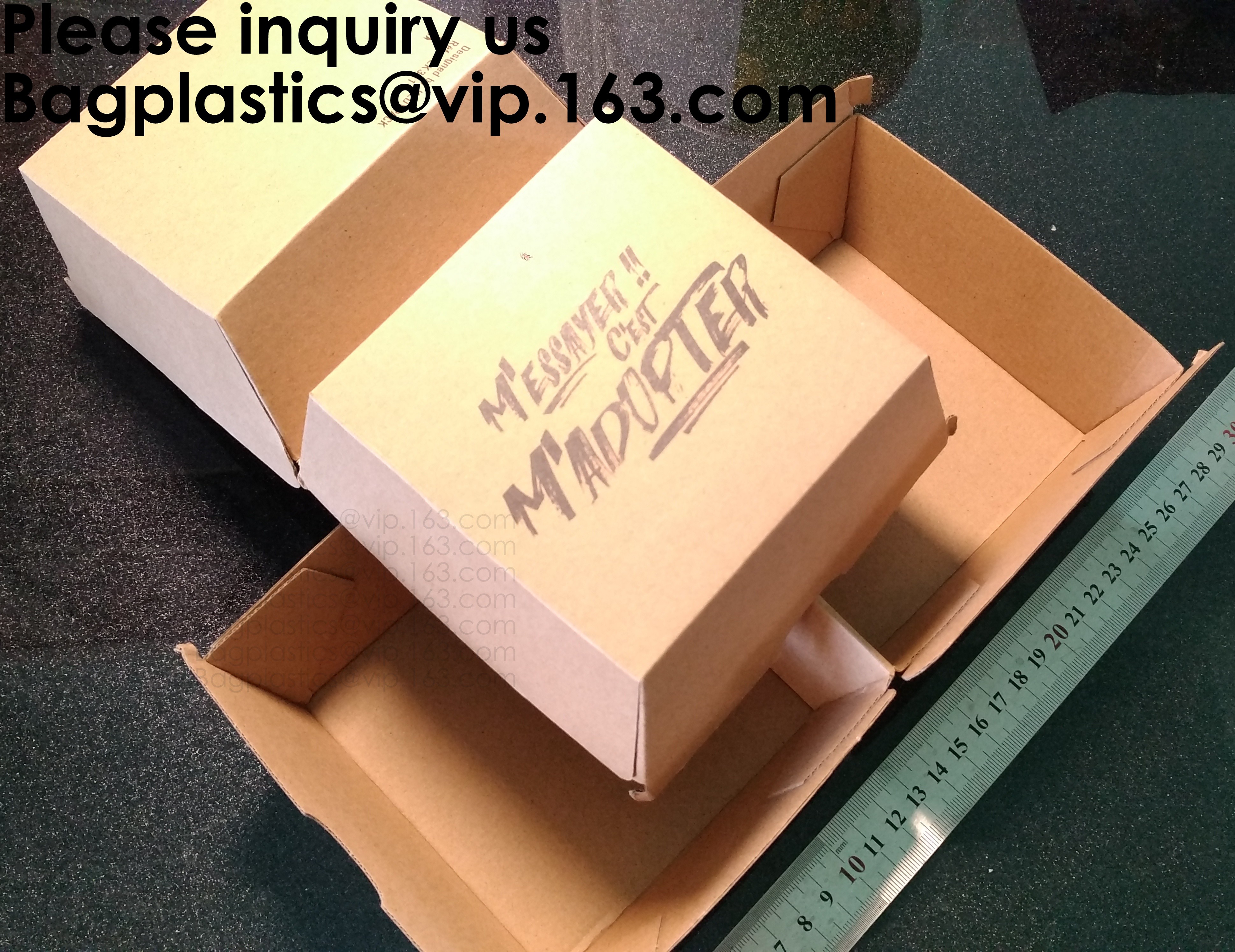 Kraft Paper Burger Box Corrugated Hamburg Box,Burger French Fries Packaging Hotdog Kraft Box,Cardboard Paper Double pac