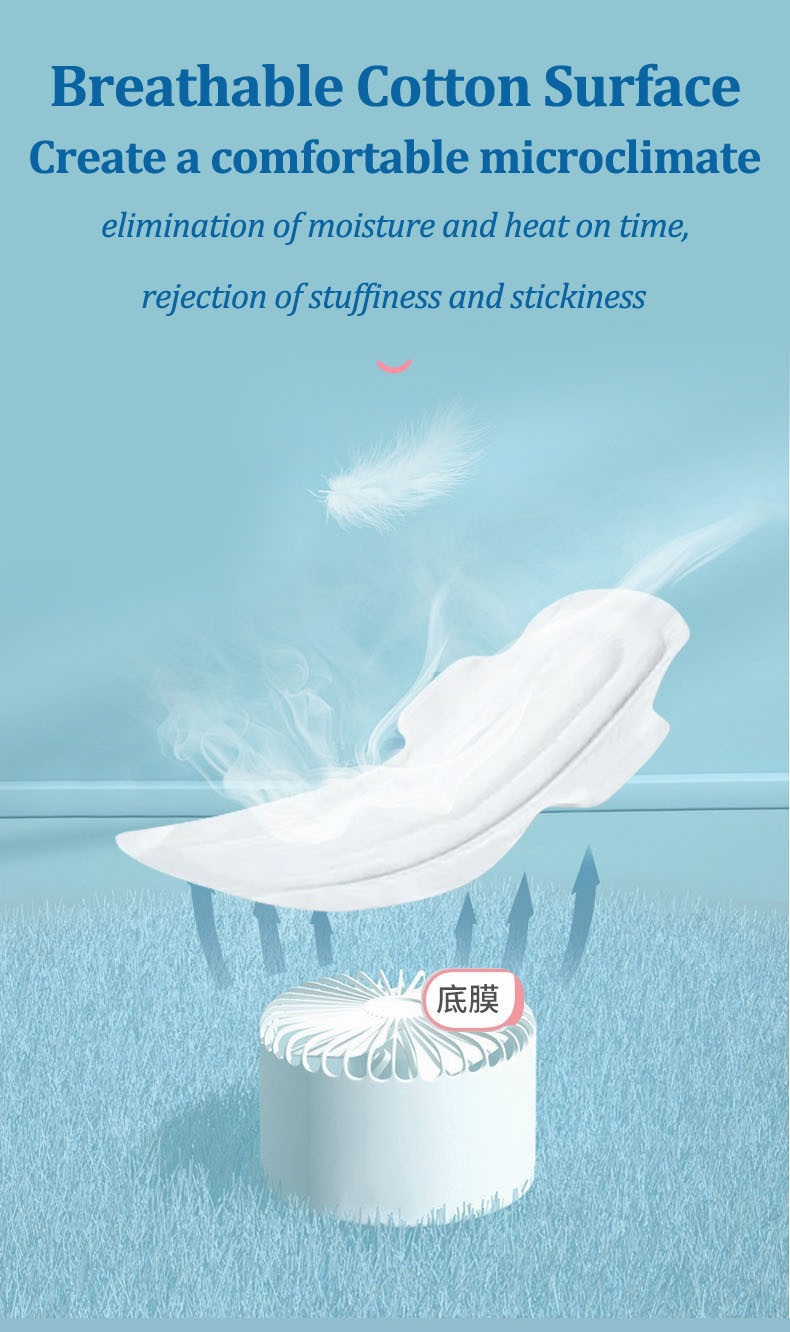Menstrual Overnight Sanitary Napkins Disposable 3D Organic Cotton Panty Liner