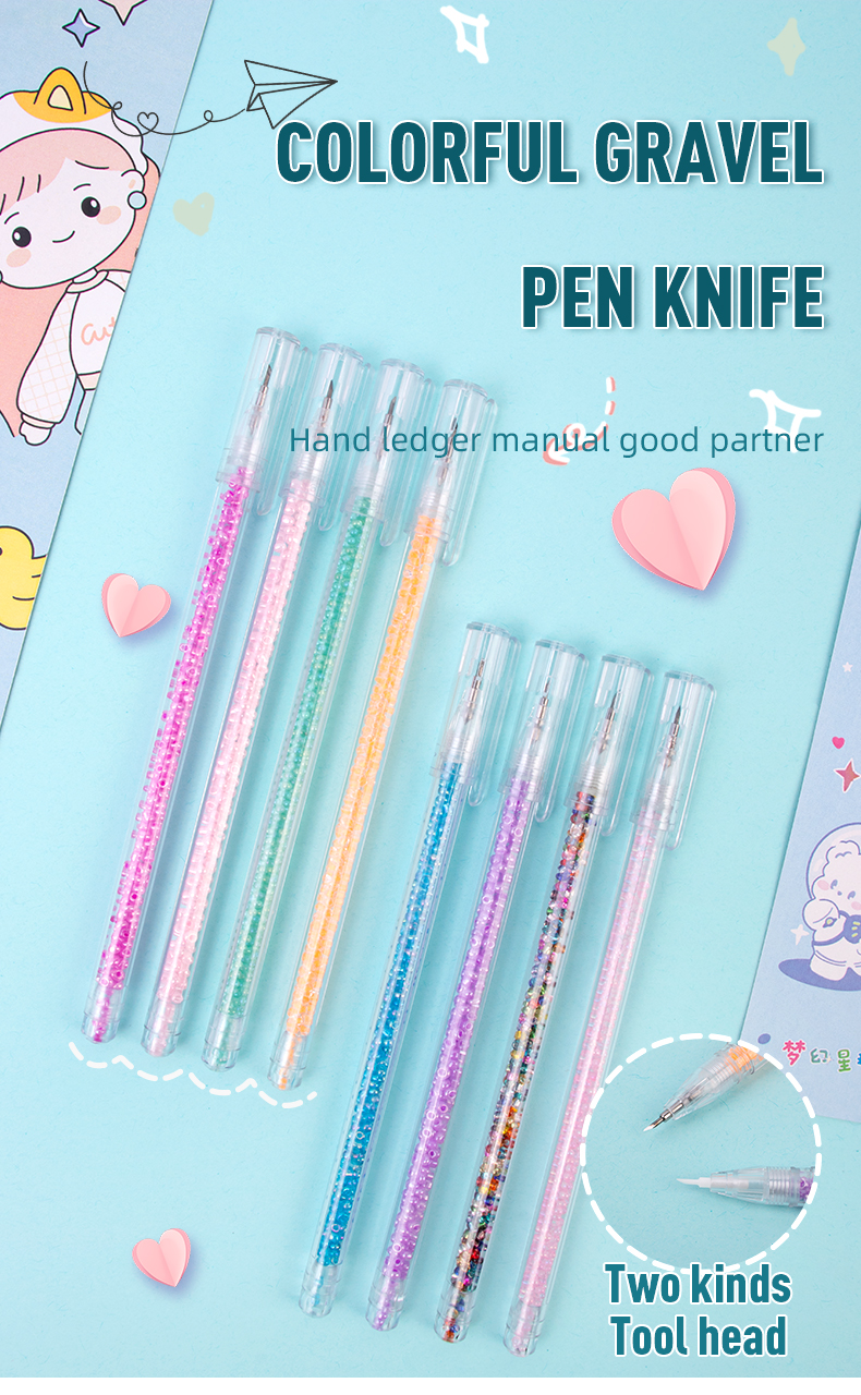 Seven Color Mini Blades Journal Scrapbook Cutter Stickers Handcraft Art Hidden Pen Knife
