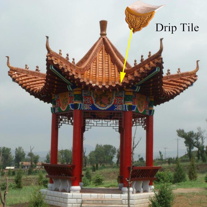 Green Chinese roofing tile dragon for temple garden