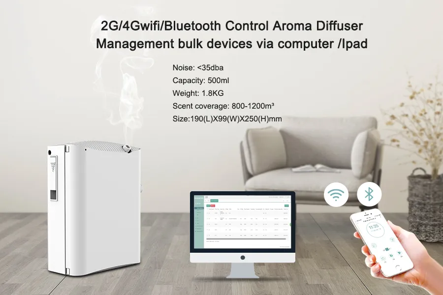 Nano Atomization WIFI Intelligent Commercial Aromatherapy Machine HVAC/AC Timing Essential Oil Automatic Aromatherapy Machine