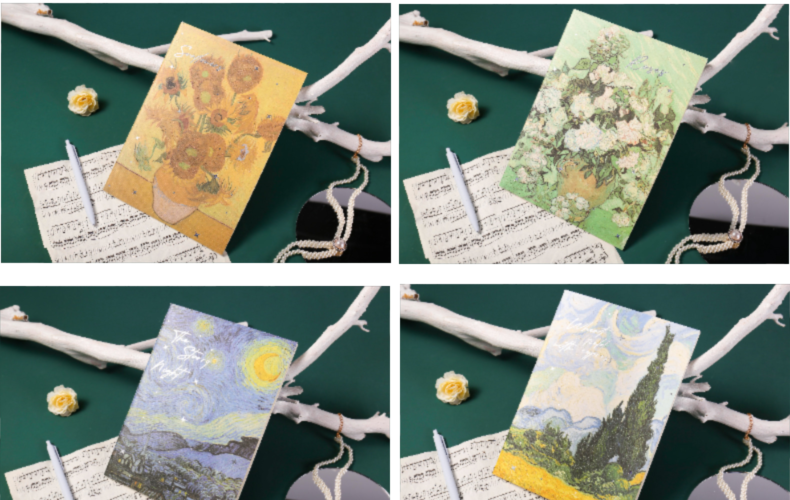 Paper Notebook featuring Vincent Van Gogh Motivation Three-Dimensional Oil Painting