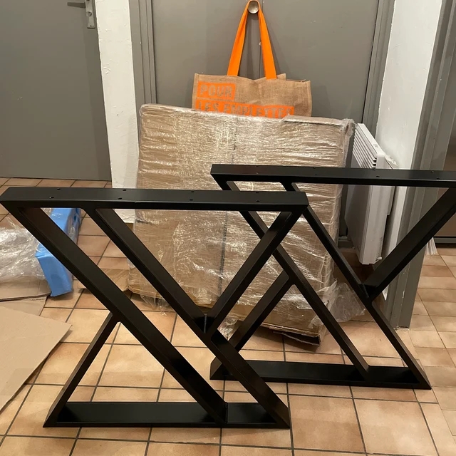 X-Shape Steel Industrial Table Base for Modern Iron Dining or Coffee Table Structure