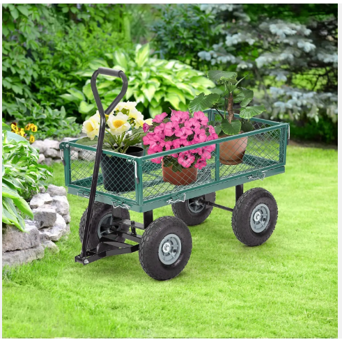 200KGS Capacity Garden Wagon Cart Four wheel Portable Outdoor Garden Cart