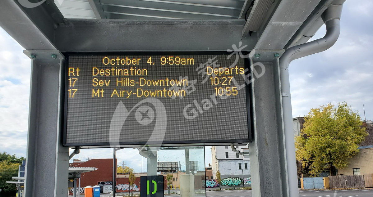Bus Stop LED Sign Box Synchronous or Asynchronous Control Method Pixel Composition 1R1G1B