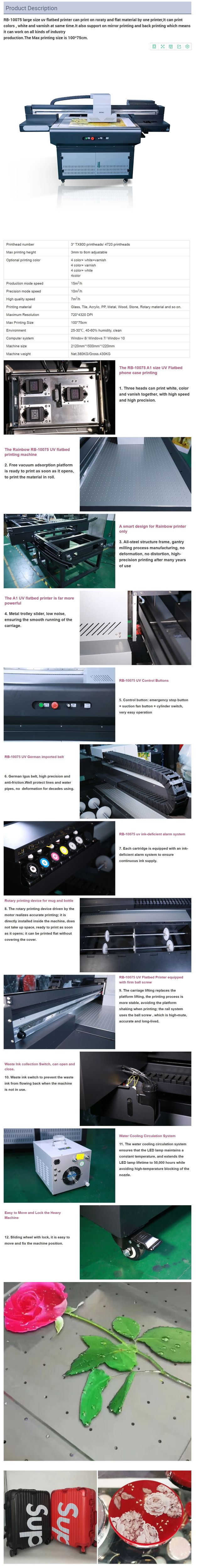 100% Original TX800 DX8 Heads UV Mug Bottle Phone Case Printer for Digital Printing and Tile Printing Needs