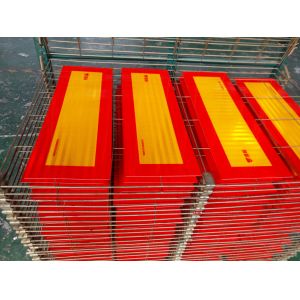 China Red And Yellow Strip Aluminum Safety Sign Board Traffic Warning Rear Reflective Marking Plate For Truck Trailer Vehicle on sale