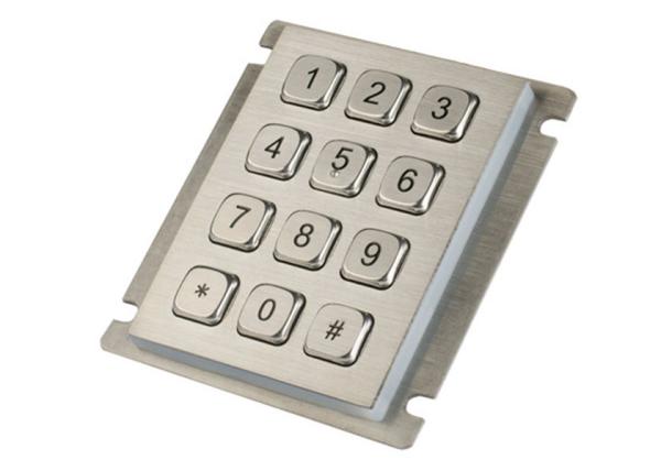 Stainless Steel Industrial Metal Keypad 4x3 IP67 Dynamic Water Proof Long
