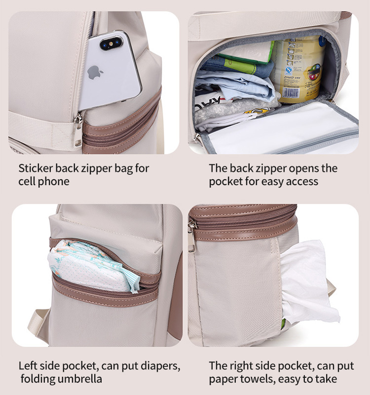 Mother Baby Diaper Bag OEM Customize Multi Function Backpack Waterproof Diaper bag
