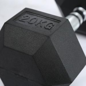 China hexagonal dumbbells 10kg, hexagonal rubber dumbbells 10kg, hexagonal dumbbells set on sale