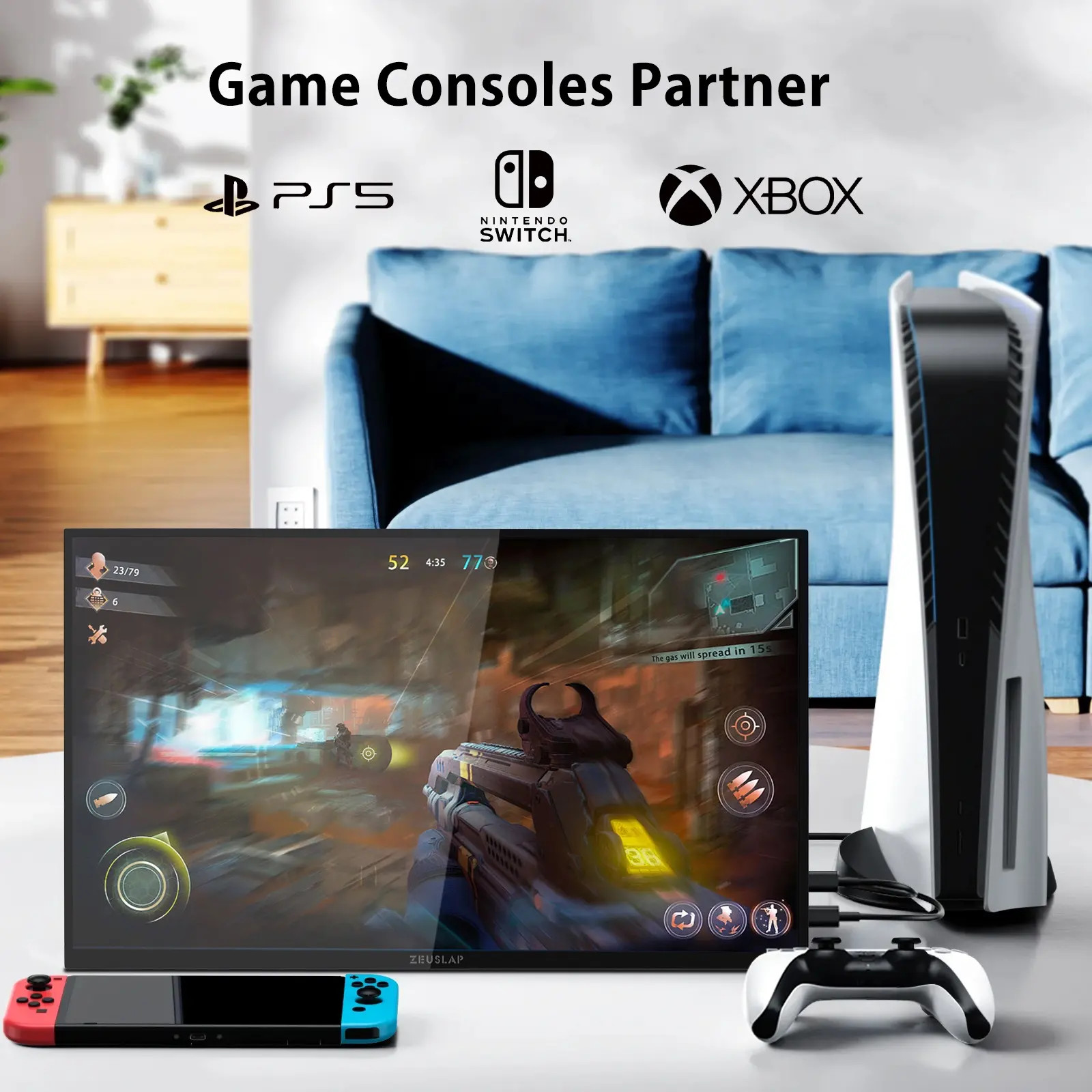 15.6inch 1080p Portable Touch Screen Display Monitor Type C Gaming For Phone PS TV Box