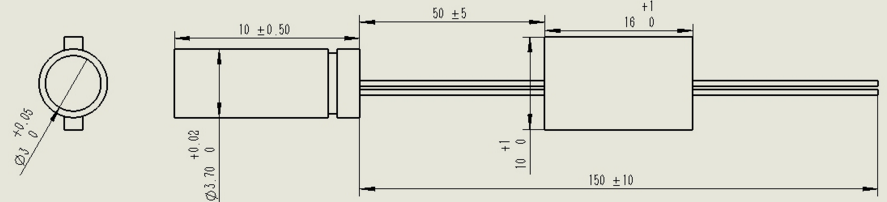 3.7mm Mini Laser Module for Construction Works 532nm/545nm Wide Temperature Beam Mode