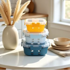 China BPA Free Leak Proof Glass Food Container with Thermal Shock Resistant Borosilicate Glass and Cool Lock PP Lid on sale