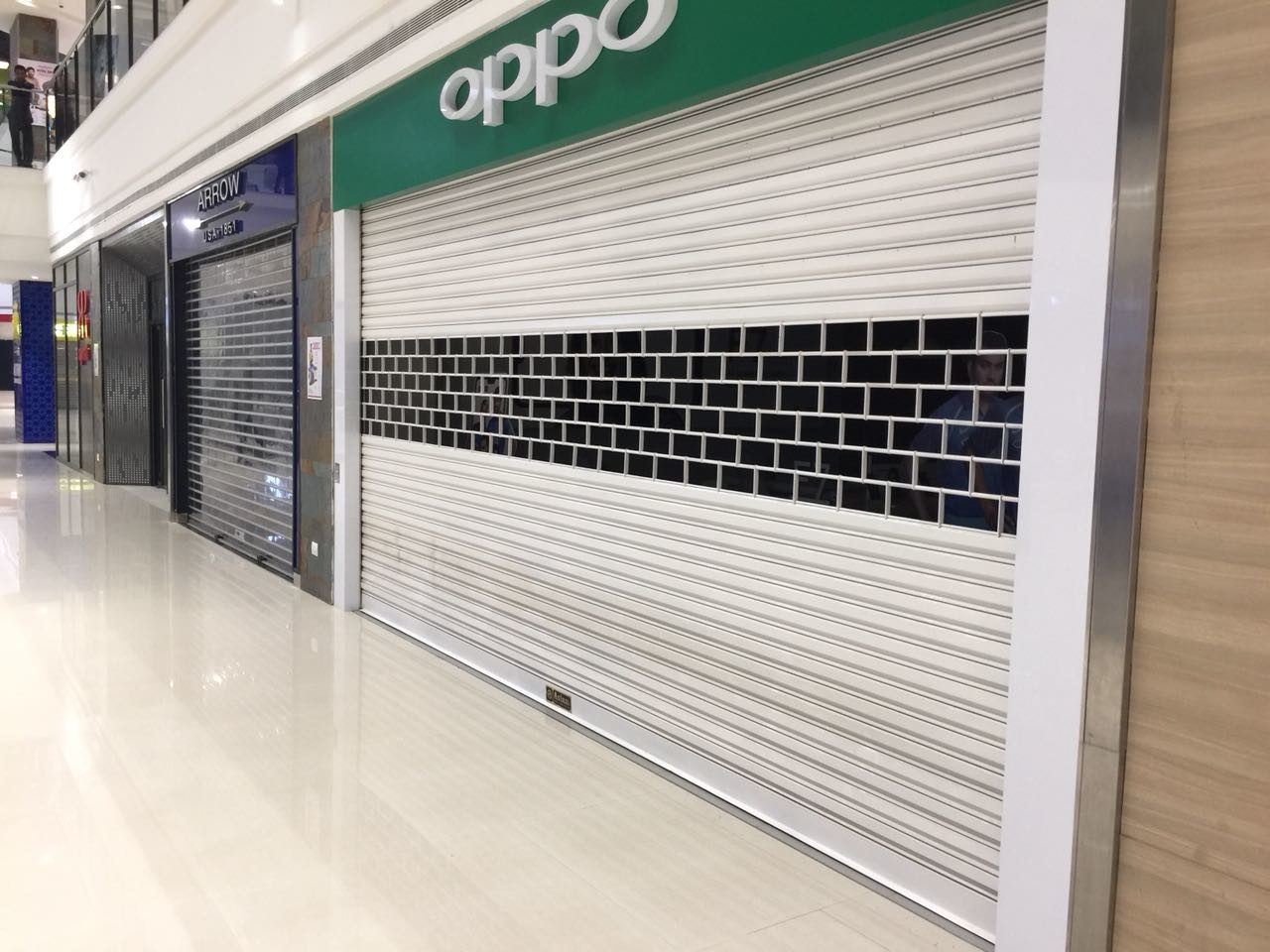Automatic Punche Metal Roller Shutter Door / Custom Industrial Rolling Shutter
