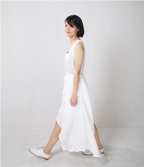 2015 Linen Cotton Fashion Short Sleeve Latest Dress Designs For Ladies