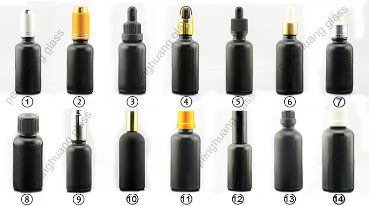 Black 0.5oz Oil Dropper Glass Bottle 15ml Empty Pipette Bottles