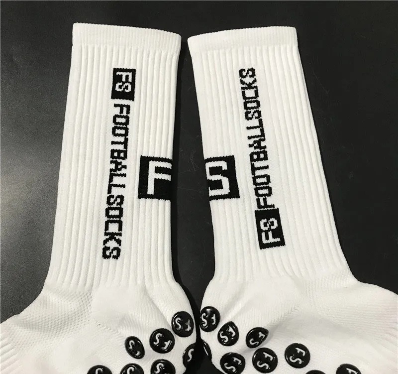 Youth Football Socks with Non-Slip Grip and Customized Logo in Woven Polyester Fibre