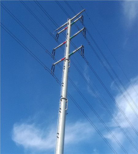 Polygonal Q345 Hot Dip Galvanized Steel Pole Tapered For Power Transformation