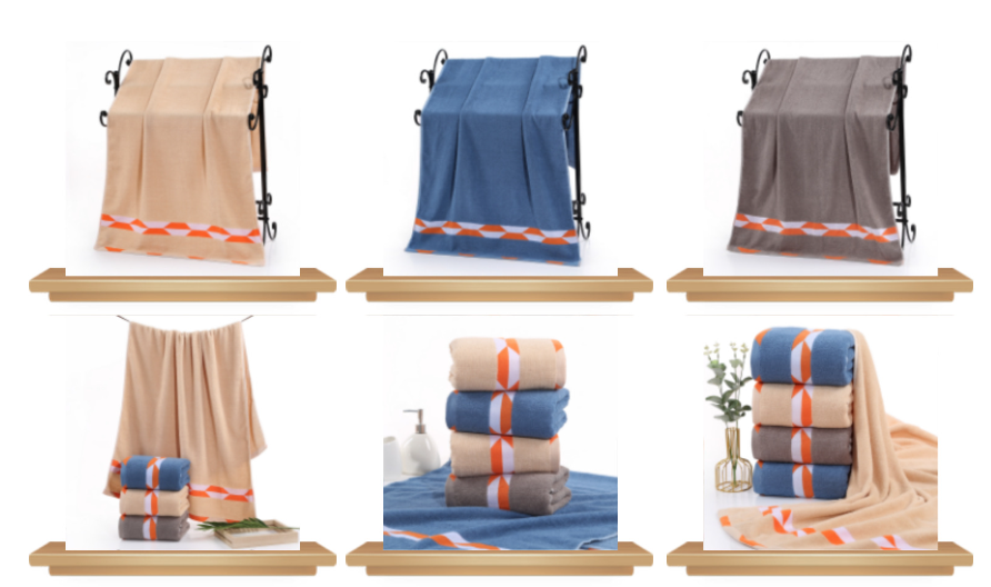 Home Luxury Hotel Embroidery Custom Thick Super Soft Bathroom Bath 100% Cotton Towel Sets