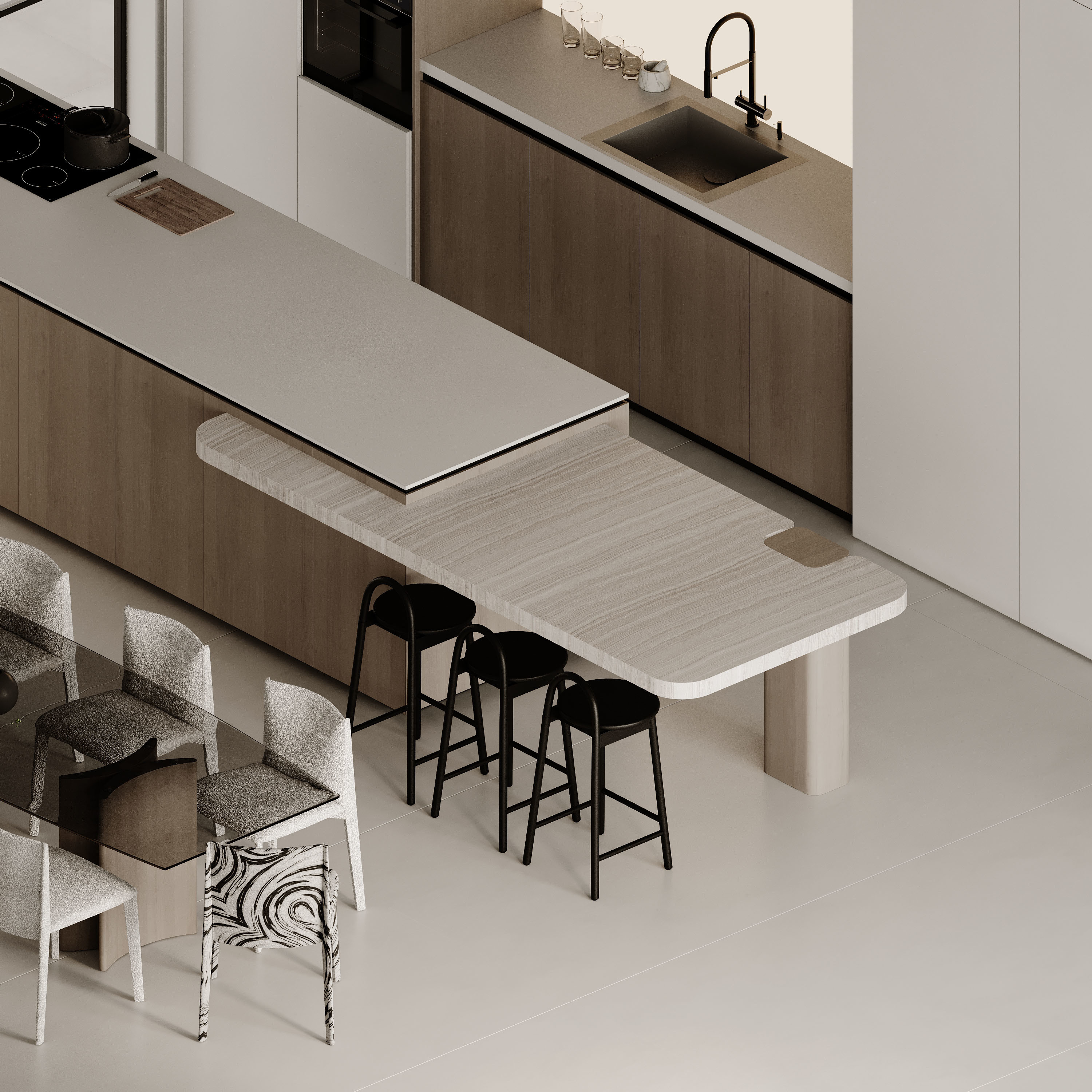 Luxury Island Solid Surface Plywood Storage Full Kitchen Units Set Modern Cabinets Corner Wall Cabinets Kitchens for Home