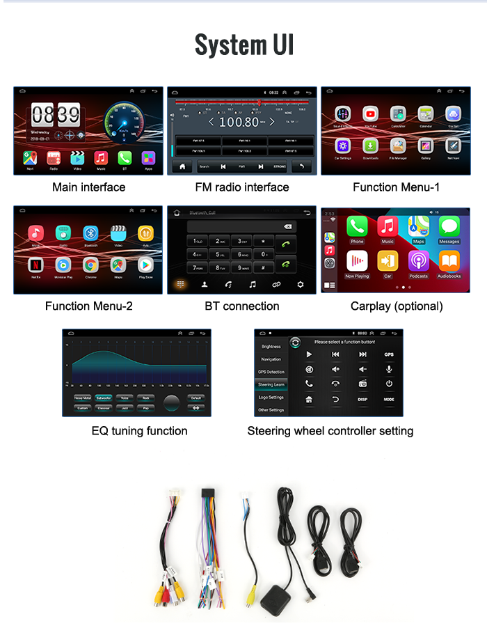 Universal 9/10 Inch Android Car Radio Carplay Mirror Link FM GPS Navigation Car MP3 Player Android Car DVD Player