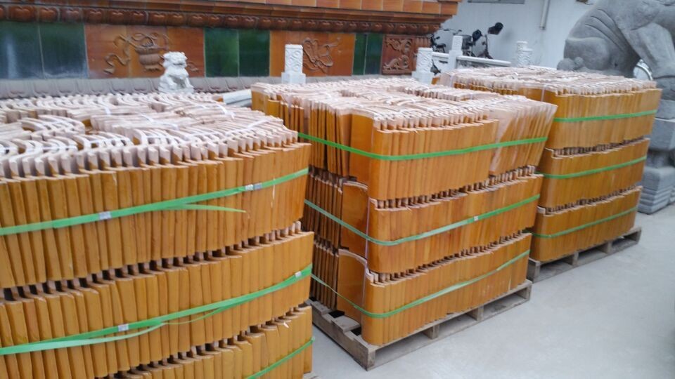 Red Ceramic Chinese Glazed Roof Tile Double Roman S Type Modern