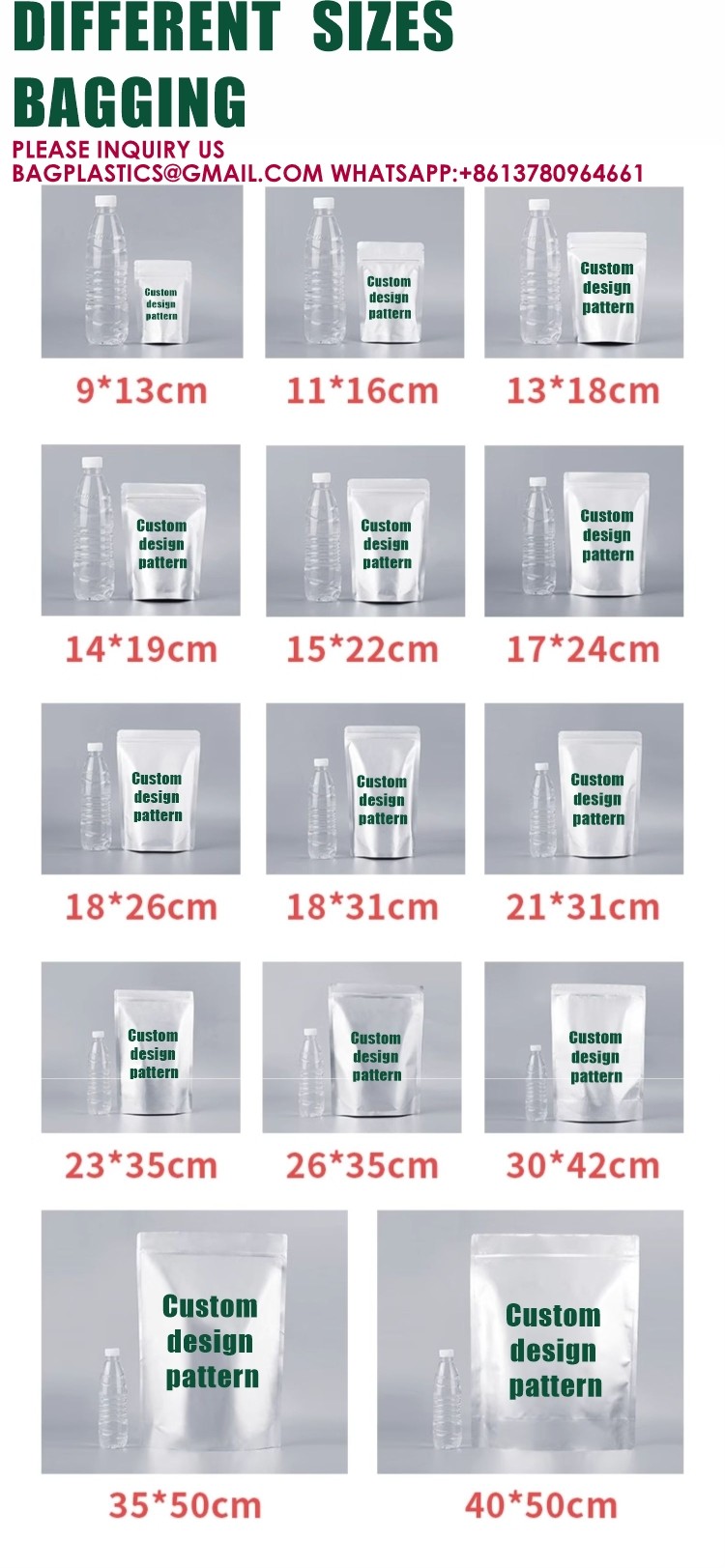 Packaging Sweets Tea Biscuits Aluminium Foil Bags Self-Standing Zipper Packaging Bags