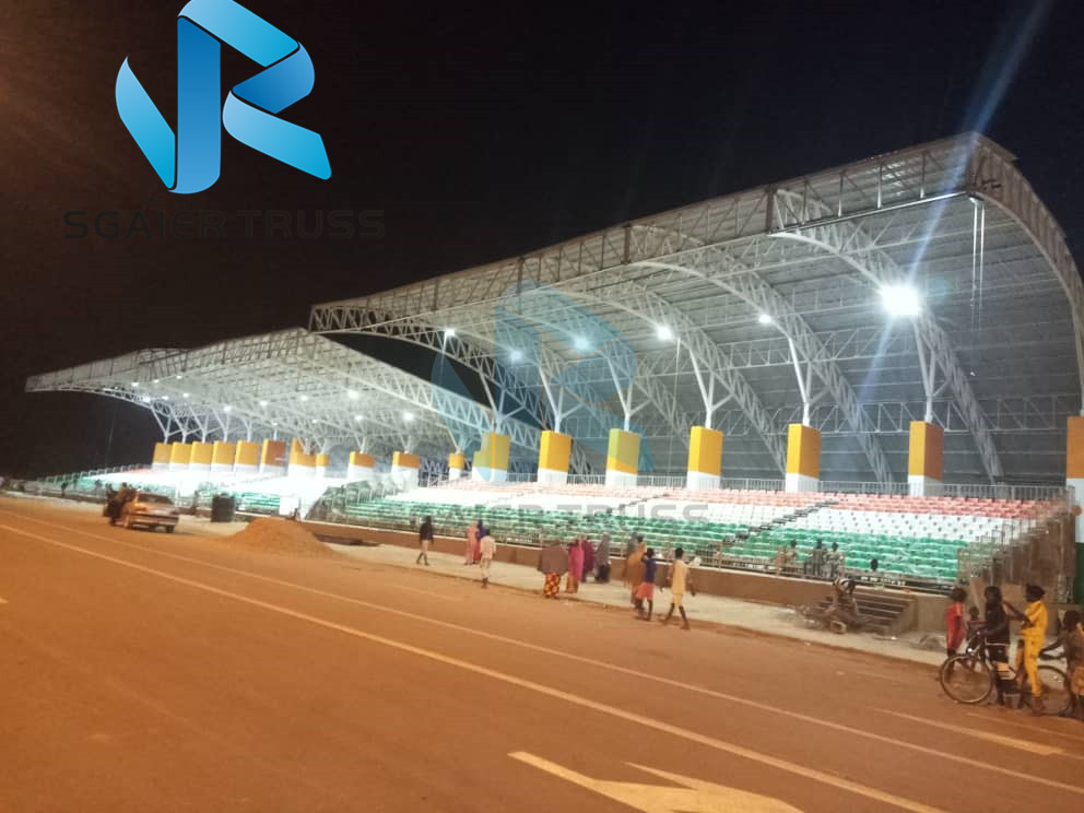 Grandstand Tent Prefabricated Metal Building , Sports Event Light Steel Frame Construction