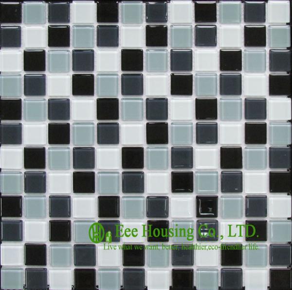 300mm*300mm Glass Crystal Mosaic Tile for Kitchen/Bathroom wall, Mixed Dark